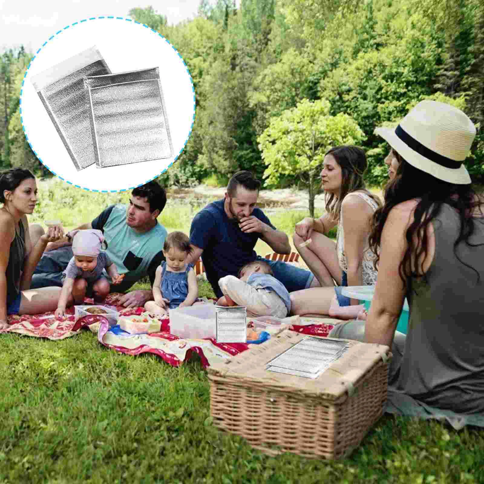 

20pcs Thermal Pouches Hot Cold Insulation Bags Take out Aluminum Foil Shipping Pouches for Picnic Camping Picnic