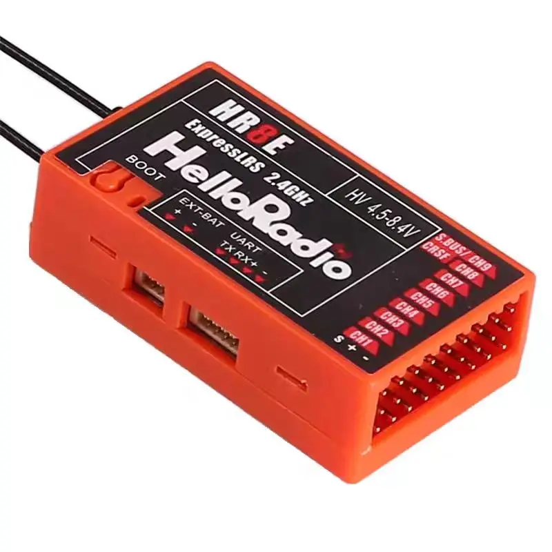 Récepteur ELRS HelloRadio HR8E 2.4G PWM 9CH pour avion RC