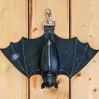 Porte-monnaie en cuir PU, sac gothique chauve-souris, porte-clés, porte-monnaie avec ailes pliables pour le shopping, les voyages, le travail, les événements scolaires, les activités de plein air 5