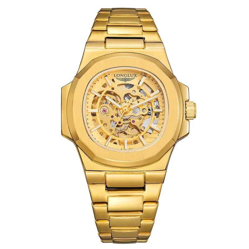 LONGLUX Men automatic mechanical watch luxury watches waterproof skeleton business cheap wholesale stainless steel gift watch - Image 13