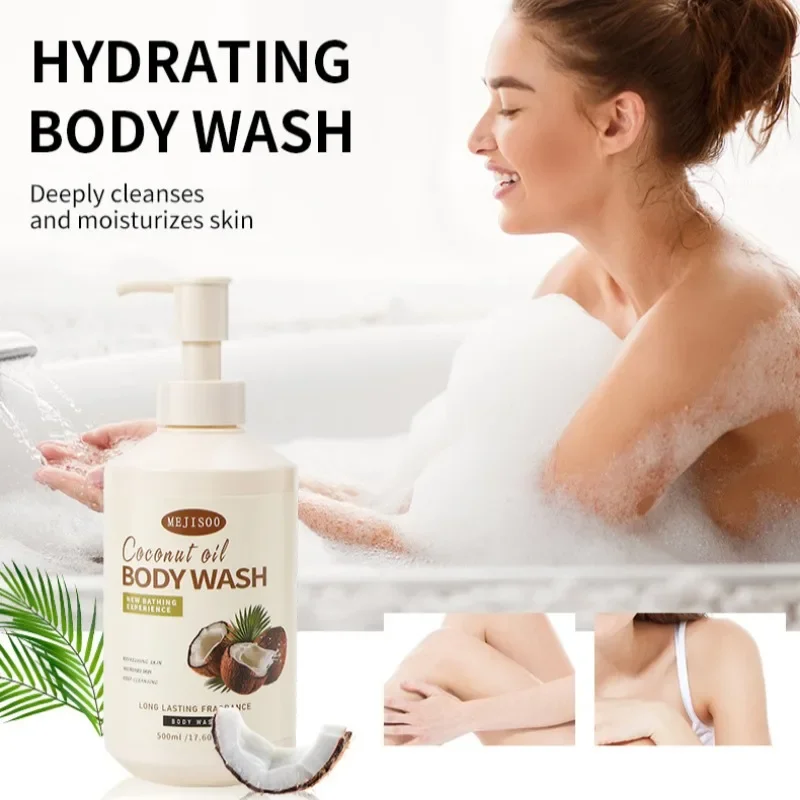 Long-Lasting Hydration and Soothing Shower Gel with Organic Coconut Oil for Dry Sensitive Skin Shea Butter Moisturizing Cleanser