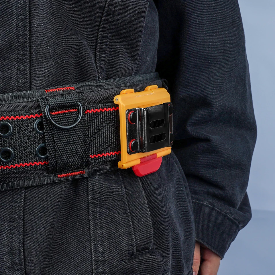 MELOTOUGH Tape Measure & Drill Holder For Tool Belt - Metal Clip On Holster (Silver) - View #11
