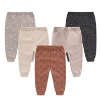 5Pieces Baby Boy Trousers Cartoon Cotton Pants Newborn 0-12Month Print Girl Soft Four Seasons 100% Cotton Baby Pants 1