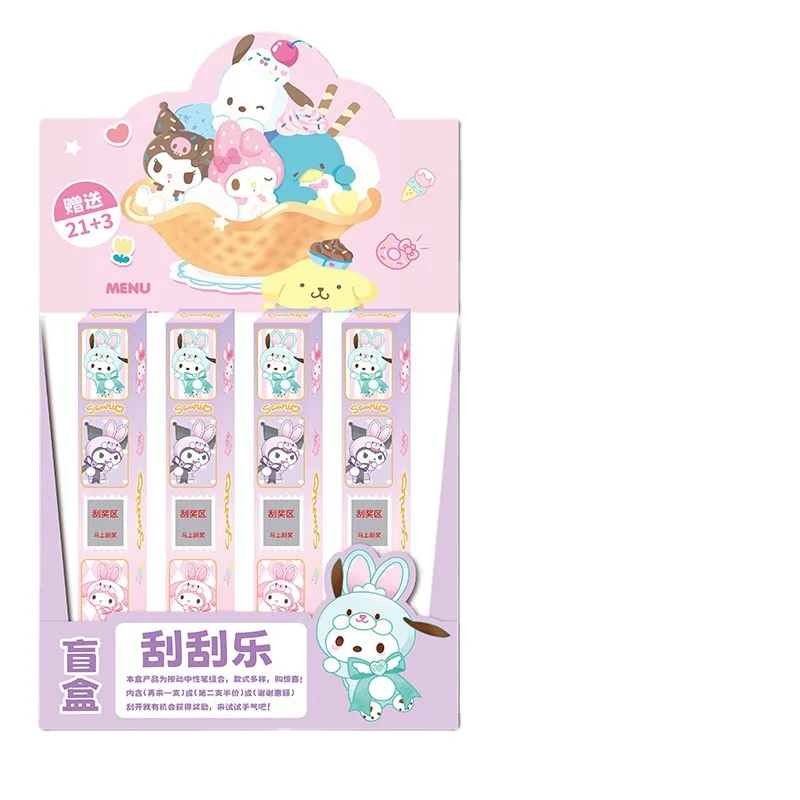 

Оптовая продажа, 24 шт. Комплект милый Sanrio, ручка для прессования, redomi My Melody Cinnamoroll 0,5 мм, черная ручка для студентов, подарок для детей