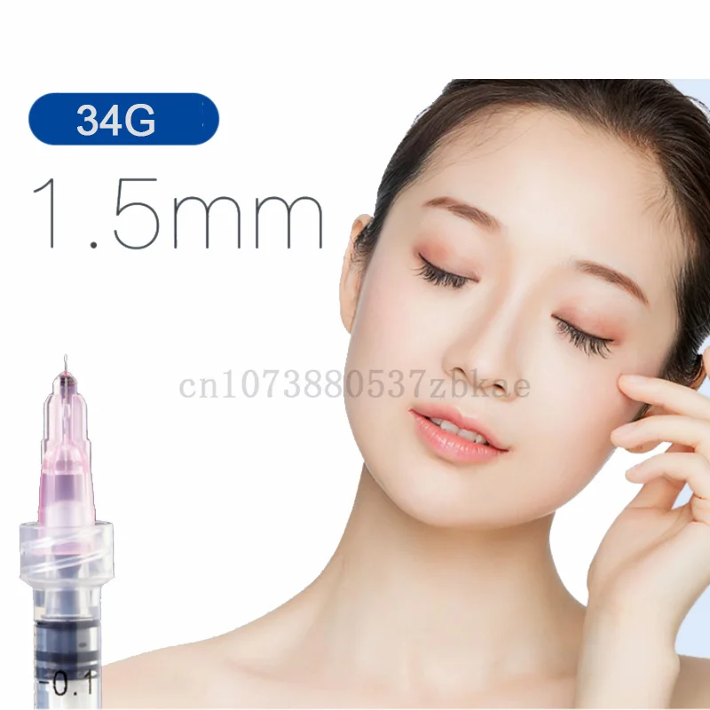 100pcs/box Tattoo Needle 34g needles 1.5mm 2.5mm 4mm For Beauty injection syringe filler Safety  Needle Hand Tool Parts 4