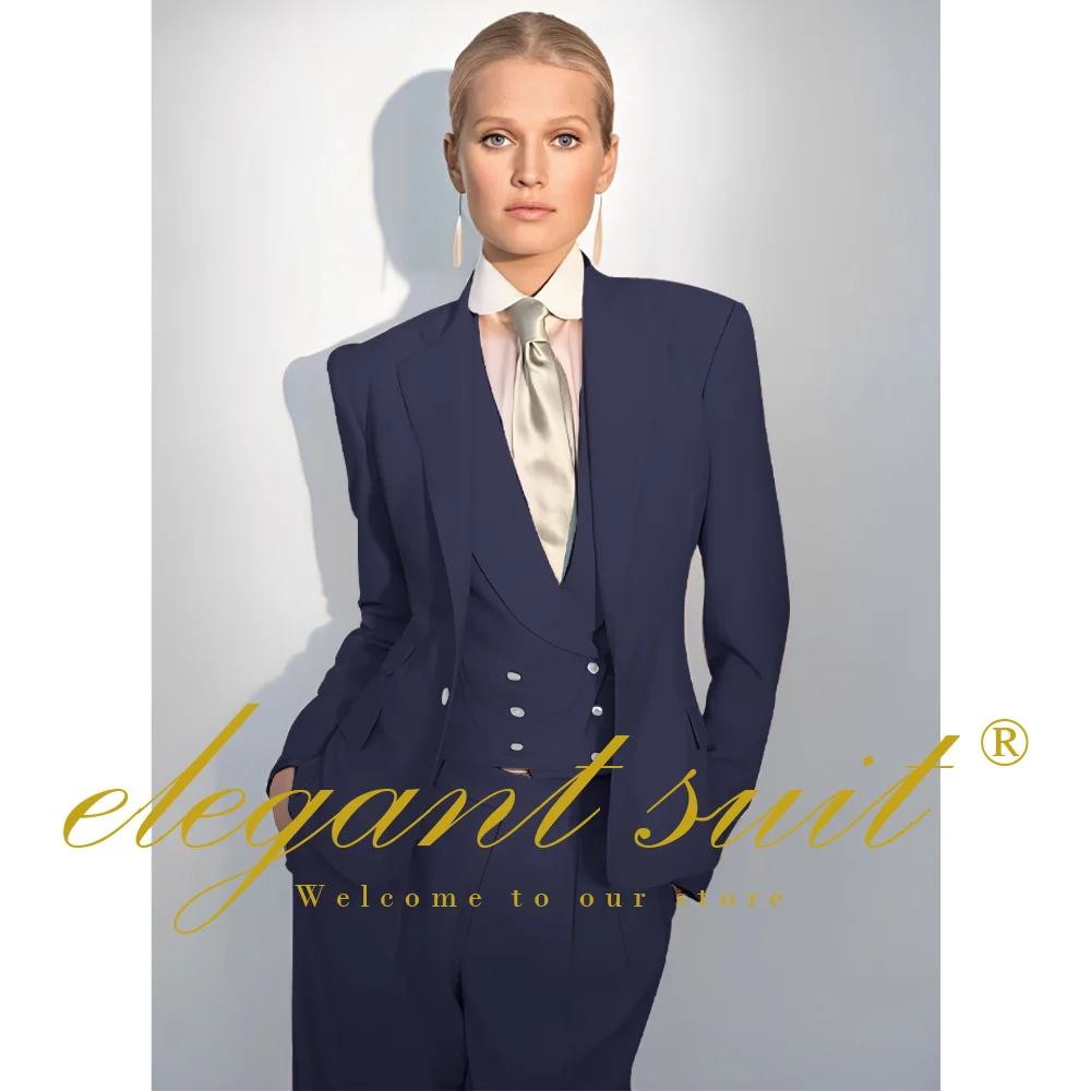 Women's Single Breasted 3 Piece Suit - Jacket, Vest and Pants for Formal Events, Weddings, Cocktail Parties and Proms