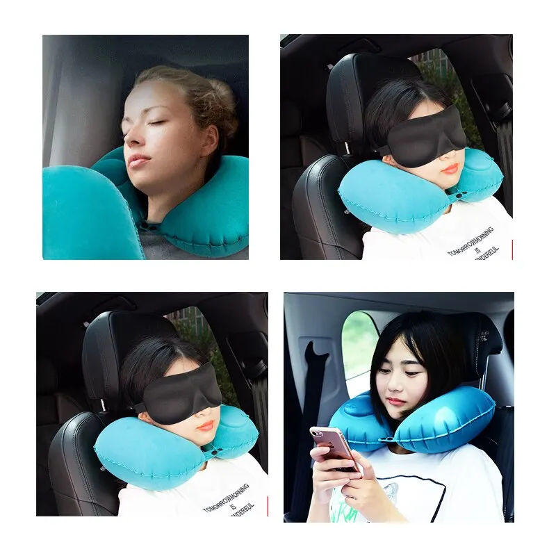 Travel U Shape Air Inflatable Compress Pad Folding Press Type Neck Pillow For Airplane Car Outdoor Siesta Tool inflatable neck pillow,memory foam neck pillow,neck massage pillow