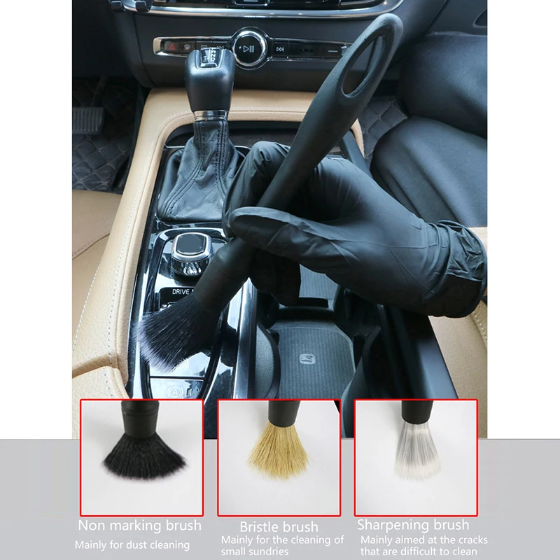 2 Pcs Double Head Brush for Car Cleaning, Portable Car Interior Detailing  Brush Car Dust Brush, Auto Detail Brush Exterior Soft Bristles Car Seat