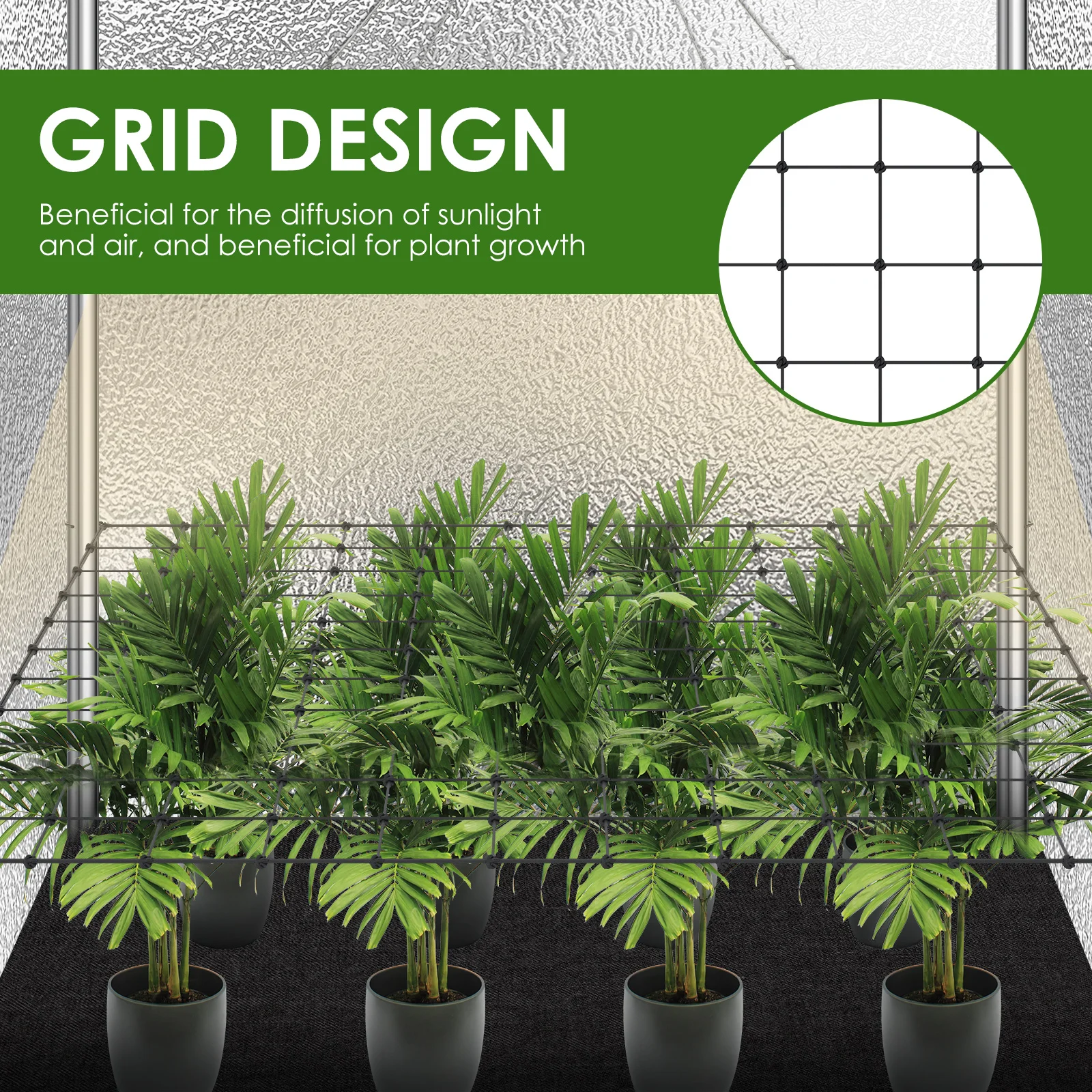 2Pcs Plant Trellis Net Garden Climbing Netting with Hooks Vegetation Climbing Support Garden Accessories for Cucumber Tomato