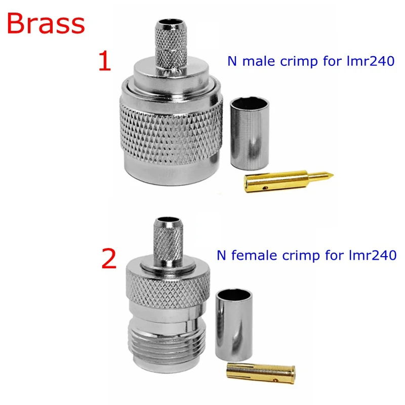 Connecteur de câble coaxial mâle et femelle, type N, RG59, LMR240, laiton, dégrad, livraison gratuite, Lmr240