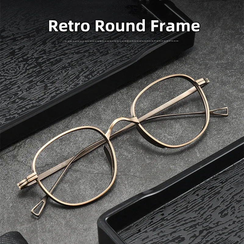 Reines Titan Marke Design Gläser Rahmen Männer Retro Runde Brillen 2022 Neue Vintage Photochrome Lesebrille