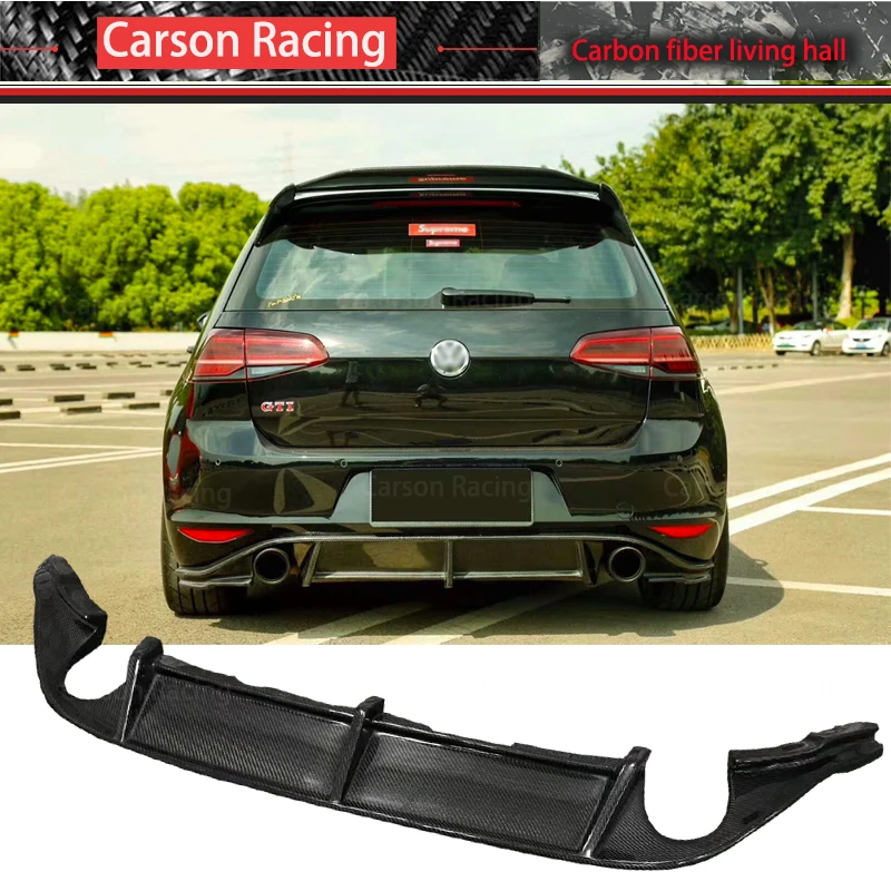 

For Volkswagen Golf 2014- 2017 MK7 GTI Car Rear Bumper Diffuser Rear Side Splitter Spoiler Carbon Fibet Lip MK7 Forge Carbon