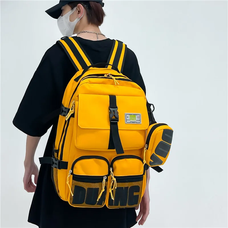 

High School Studets Sports Backpack Fashion Cool Street Large Rucksack Teenagers Men Travel Shoulder Bag College Mochila XA448C