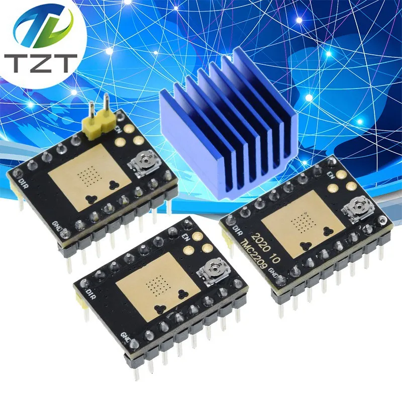 TMC2208 TMC2209 ATD5833 V2.0 mit Kühlkörper, Schrittmotortreiber, StepStick, 3D-Druckerteile, 2,5 A, 256 Unterteilung, geräuschloser Druck