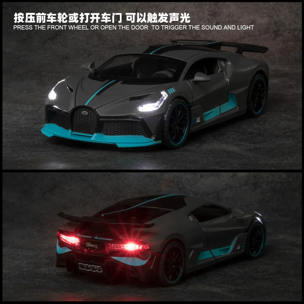 

1:32 Bugatti DIVO Sports car High Simulation Diecast Metal Alloy Model car Pull Back Sound Light Car Children Gift Collection