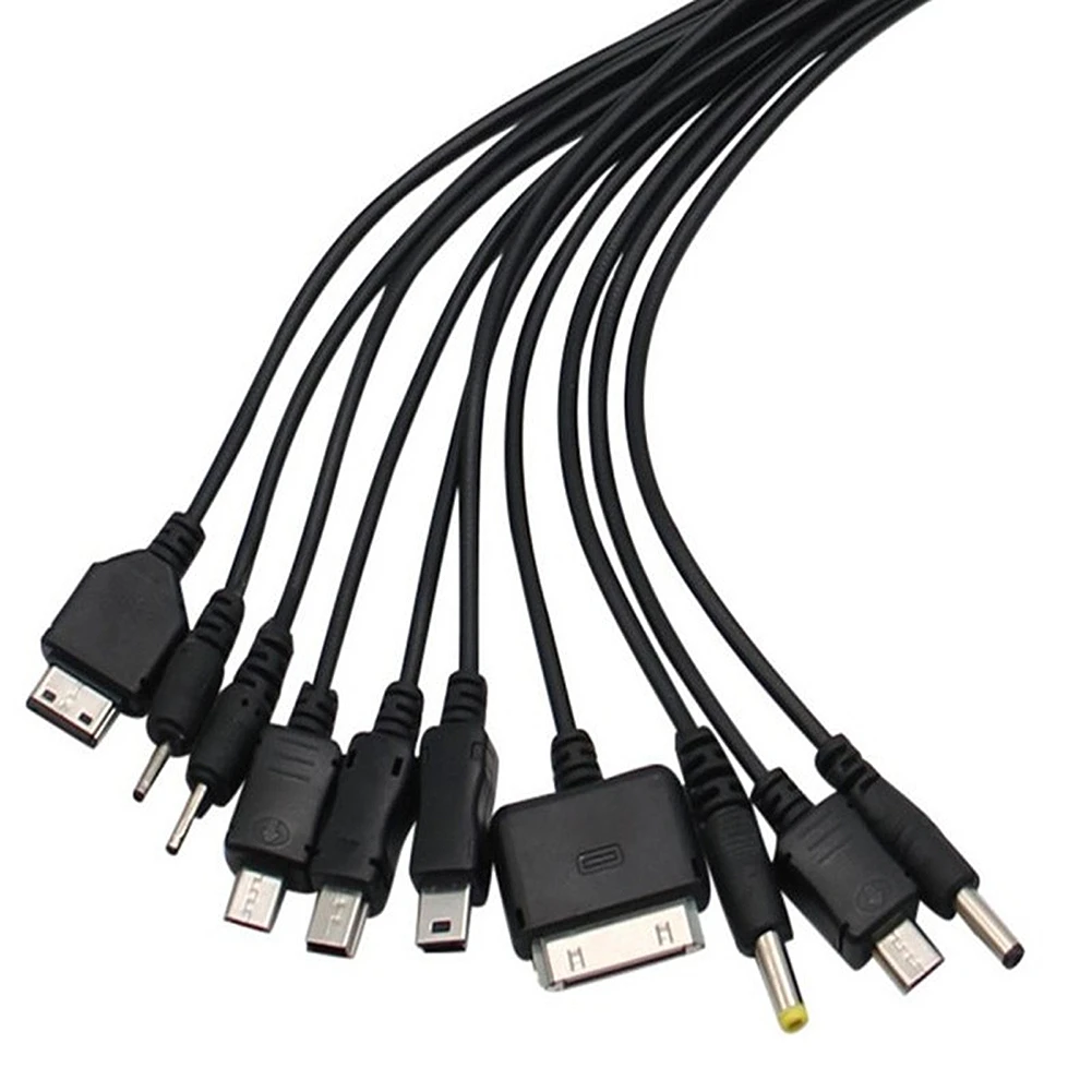 Adaptador de cargador de teléfono móvil Universal, enchufe 10 en 1, Cable de datos Usb, de carga adecuado para Nokia, Motorola, Samsung|Conectores y cables de ordenador|