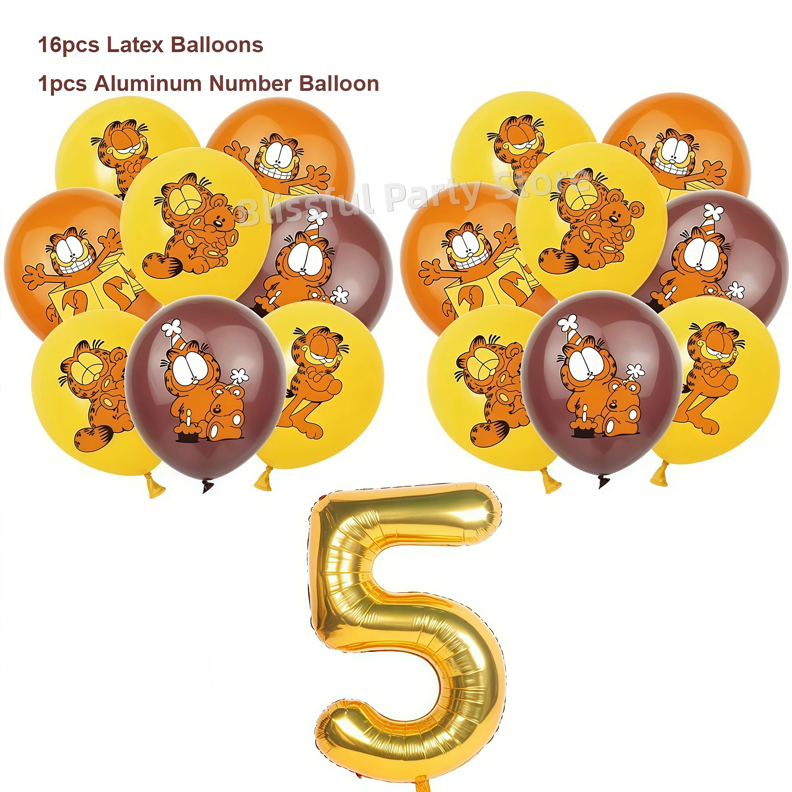 Cartoon G-Arfield Geburtstag Party Dekoration Geschirr Tasse Teller Serviette Ballon Banner für Kinder Bevorzugung Geschenk Baby Dusche liefert – Detail 27
