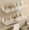 Acrylic Transparent Wall Storage Rack Cosmetic Makeup Storage Tray Shampoo Rack Shower Shelf Bathroom Accessories No Drill Shelf 1