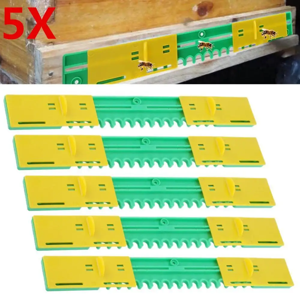 5pcs Plastic Beehive Door Beekeeping Box Entrance Disc Bee Nest Gate Anti-Escape Hive Gate Sheet Nest Spacer Equipment