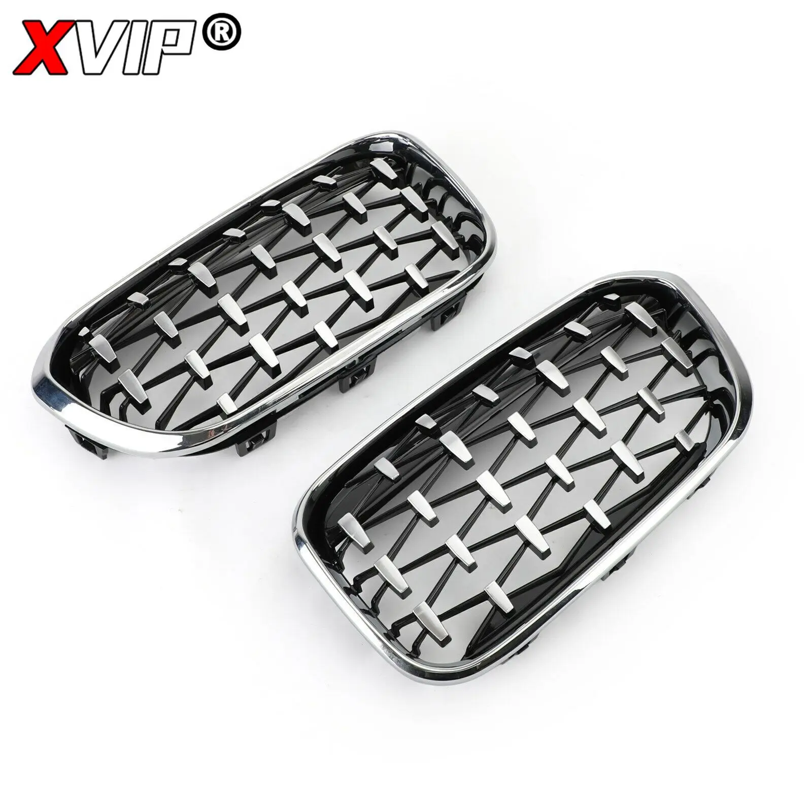 Front Bumper Kidney Grille For BMW 1 Series F20 F21 2015-Replacement Double Slat Gloss Black Grilles