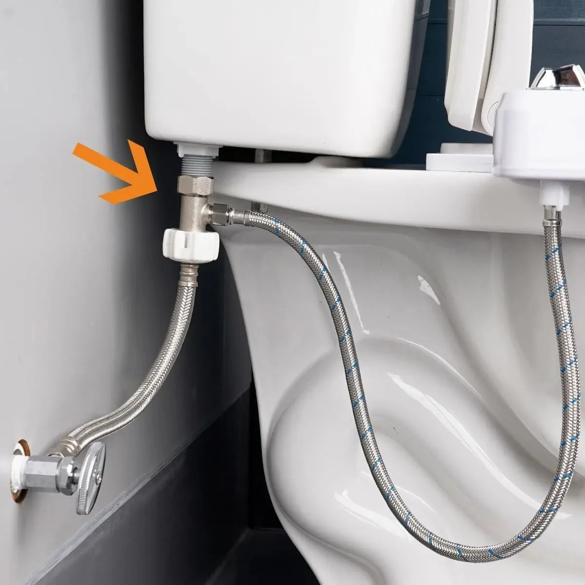 Installation in the location shown (under toilet tank fitting) 1/2 standard： Installation as shown Location: (on angle v