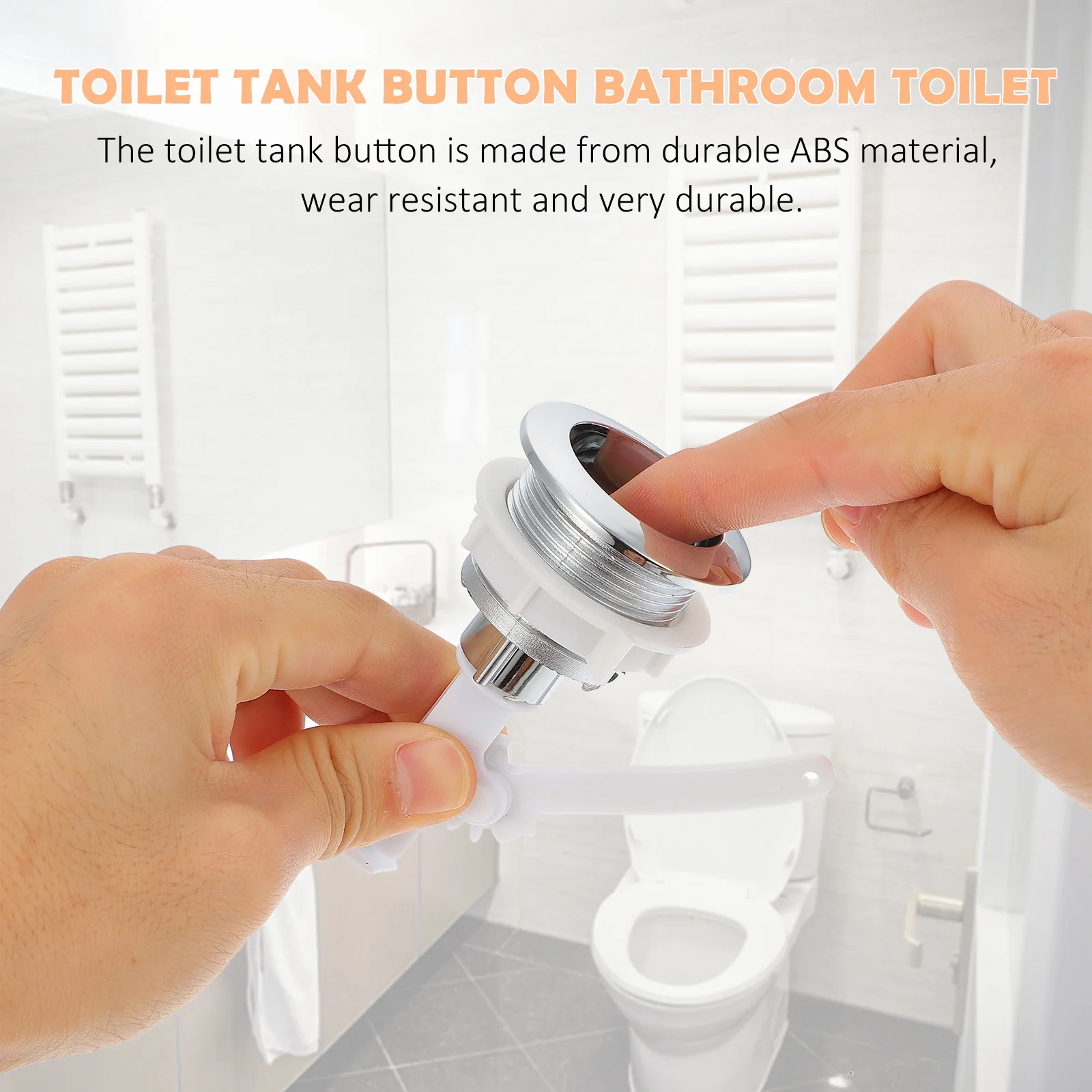 

Cabilock Toilet Button Water Valve Tank Flushing Universal Flush Replacement Single Cistern Push Round Abs