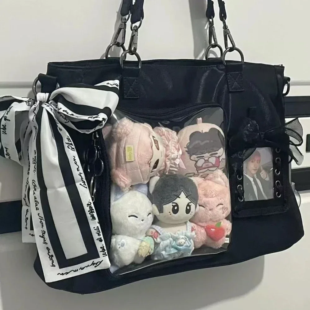 Large Capaci Transparent Mengers Bag Simple College Sle Women's Oulder Bag Crossbody School Book Bag Handbags for Women 2026