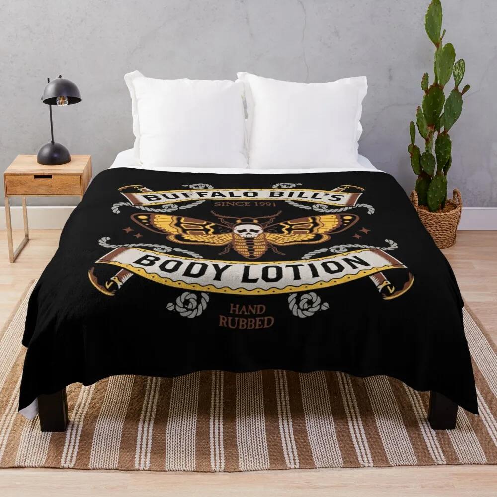

Buffalo Bill's Body Lotion - Death's Head Moth - Horror - Distressed Vintage Tattoo Throw Blanket Extra Large Throw Blanket