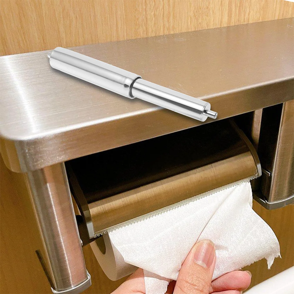 2 Pcs Plastic Tissue Holder Rod Paper Roll Holder Insert Simple Telescopic Toilet Paper Roller Replacement Supplies