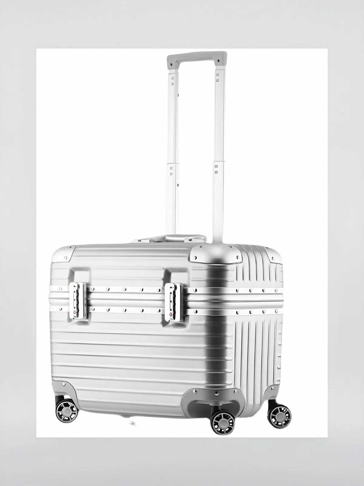 8-Inch Aluminum Frame Suitcase M Travel Lage Carry-On Photoaphy Box Fem Travel Universal Wheel Flip Cover Pull Bar