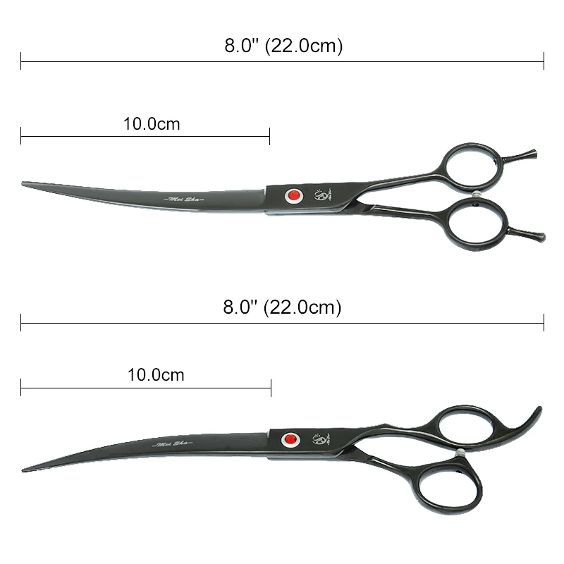 Dog Grooming Scissors, 8 inch Meisha Dog Cat Hair Shears Japan Steel Pet Cutting Thinning Curved Grooming Scissors Fur Clipper Animals Supplies B0044A