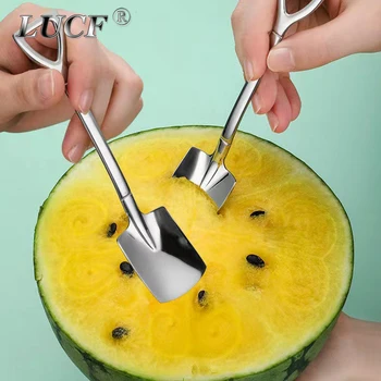4 pz Combo Set Creativo Cucchiai Da Dessert Melone Scoop Forchette Da Frutto Specchio In Acciaio Inox 18/10 Carino Pala Spatola Gelato Strumento 1