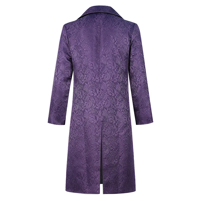 Halloween Adult Jacket Jared Leto Joker Cosplay Kосплей Costume Disfraz Men Purple Long Coat Trench Clown Outfit
