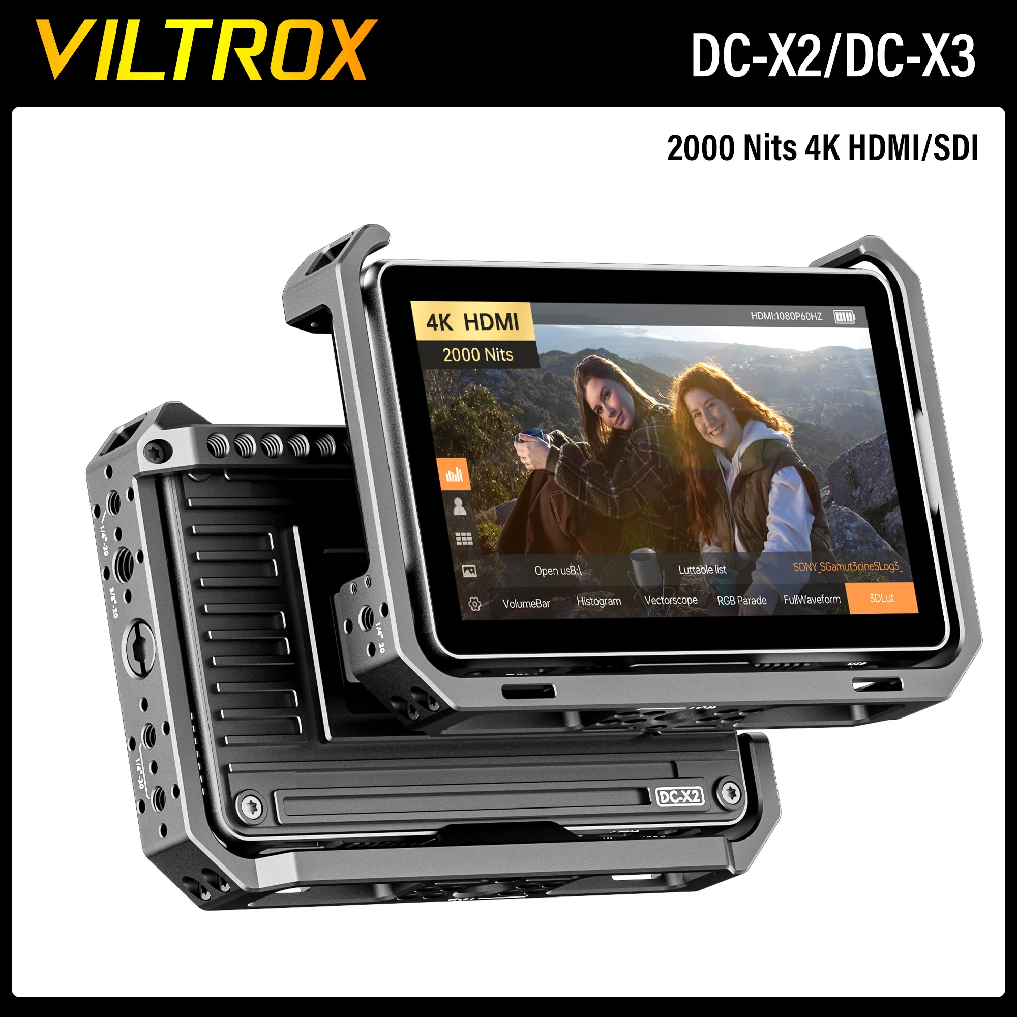 Viltrox DC-X2 DC-X3 カメラ出力用の6インチfhdモニター,DC-X2