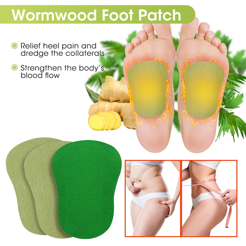 Hailicare 60pcs Foot Patch Wormwood Heel Fatigue Pain Relieving Plaster Relieve Stress Detoxification Help Sleep Body Detox Pad
