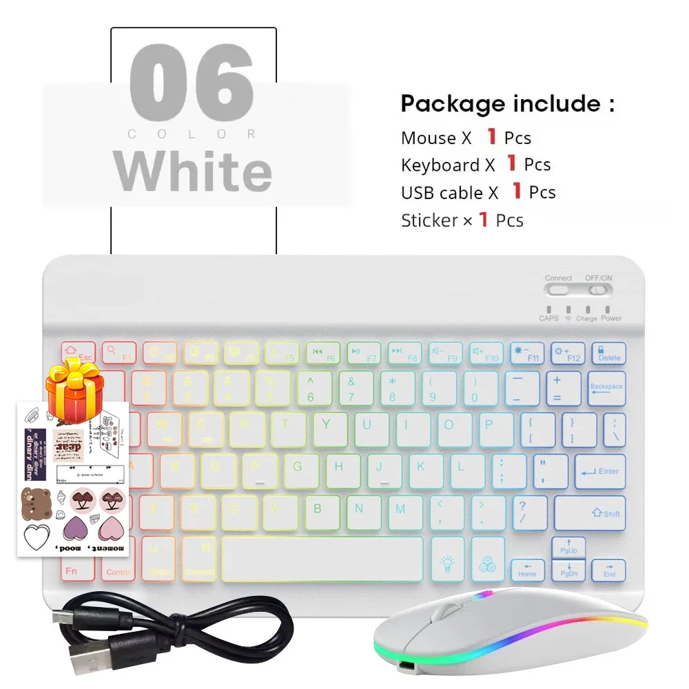 Enhanced Wireless Bluetooth Keyboard and Mouse for Tablets and Phones - Multi-Language Support