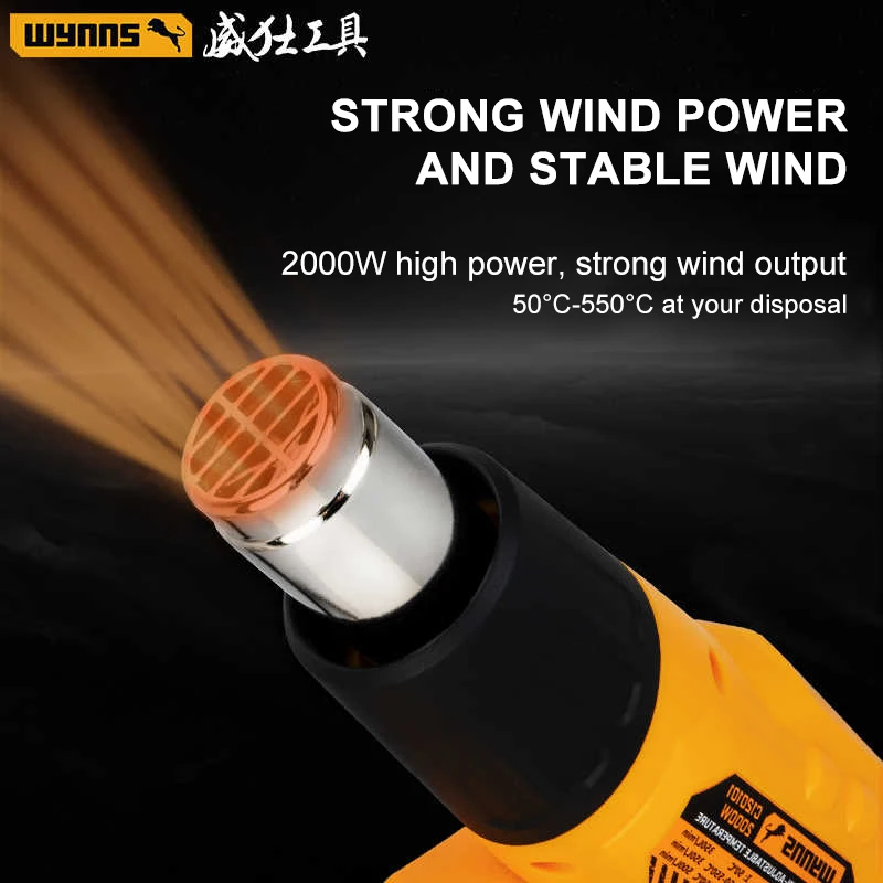 WYNNS 2000W Heat Gun Professional Hot Air Gun Adjustable Temperature 50-600 for DIY Stripping Paint Shrinking PVC Tool and Home 4