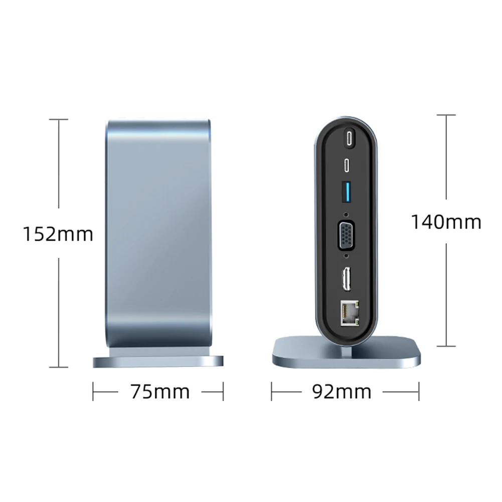 12 in 1 동글 도킹 스테이션 속도 480Mbps 타입-C 허브 어댑터 SD/TF 카드 리더 타입 C 독 4K HDMI 호환 (델/PC용)