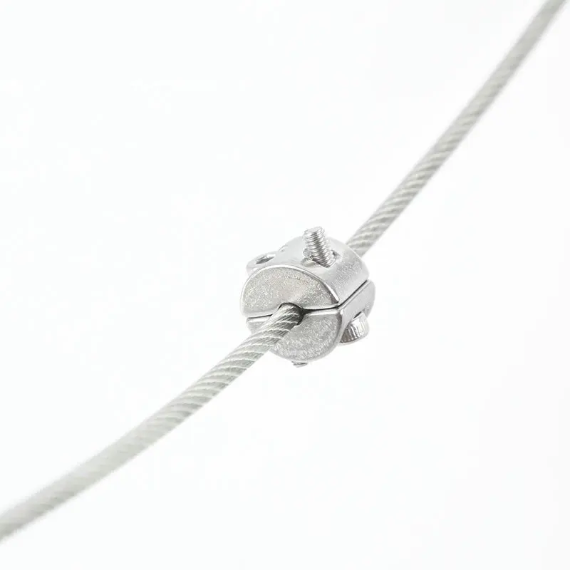 316 Stainless Steel Boat Rope Grip Stop Single Pivot Cable Suspension Round Clamp Clip with Hexagon Grub Screw Bolts