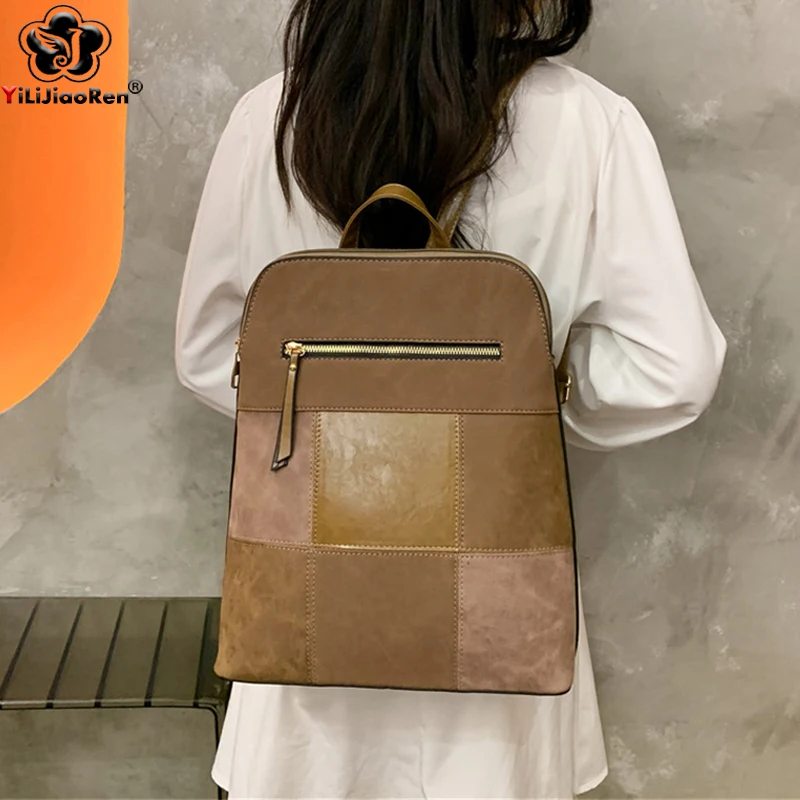 Own Classy Women's Genuine Suede Leather Luxury Backpack School Bag for  Girls/Vintage Leather Backpack for Woman, Shoulder Bag (TAN Brown)