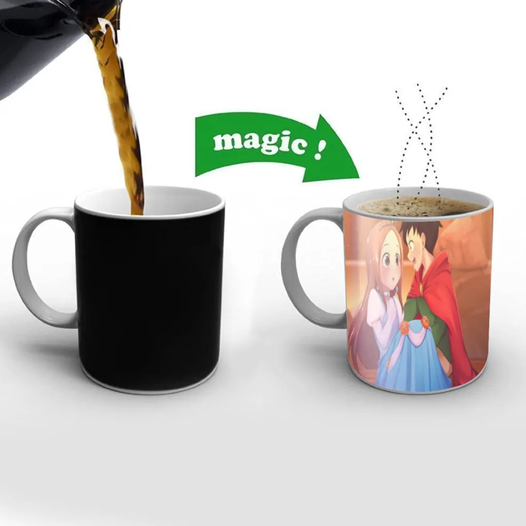 

Anime Teasing Master Takagi-san Mugs Cup Changing Color Magic Mugs Heat Sensitive Tea Cup Coffee Mug Gift Mug Drop Shipping