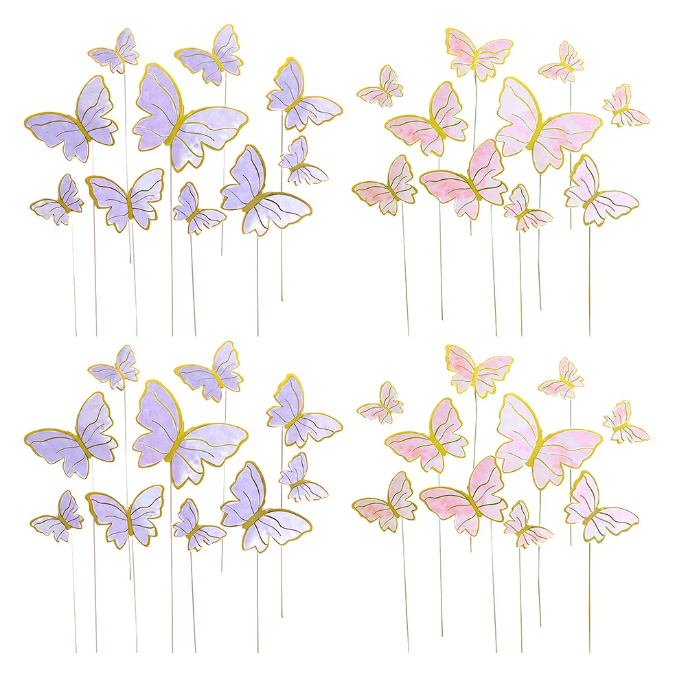 

200 Pcs Butterfly Decoration Butterfly Cake Insert Cupcake Picks DIY Happy Birthday Decorations Butterflies Topper Decorate