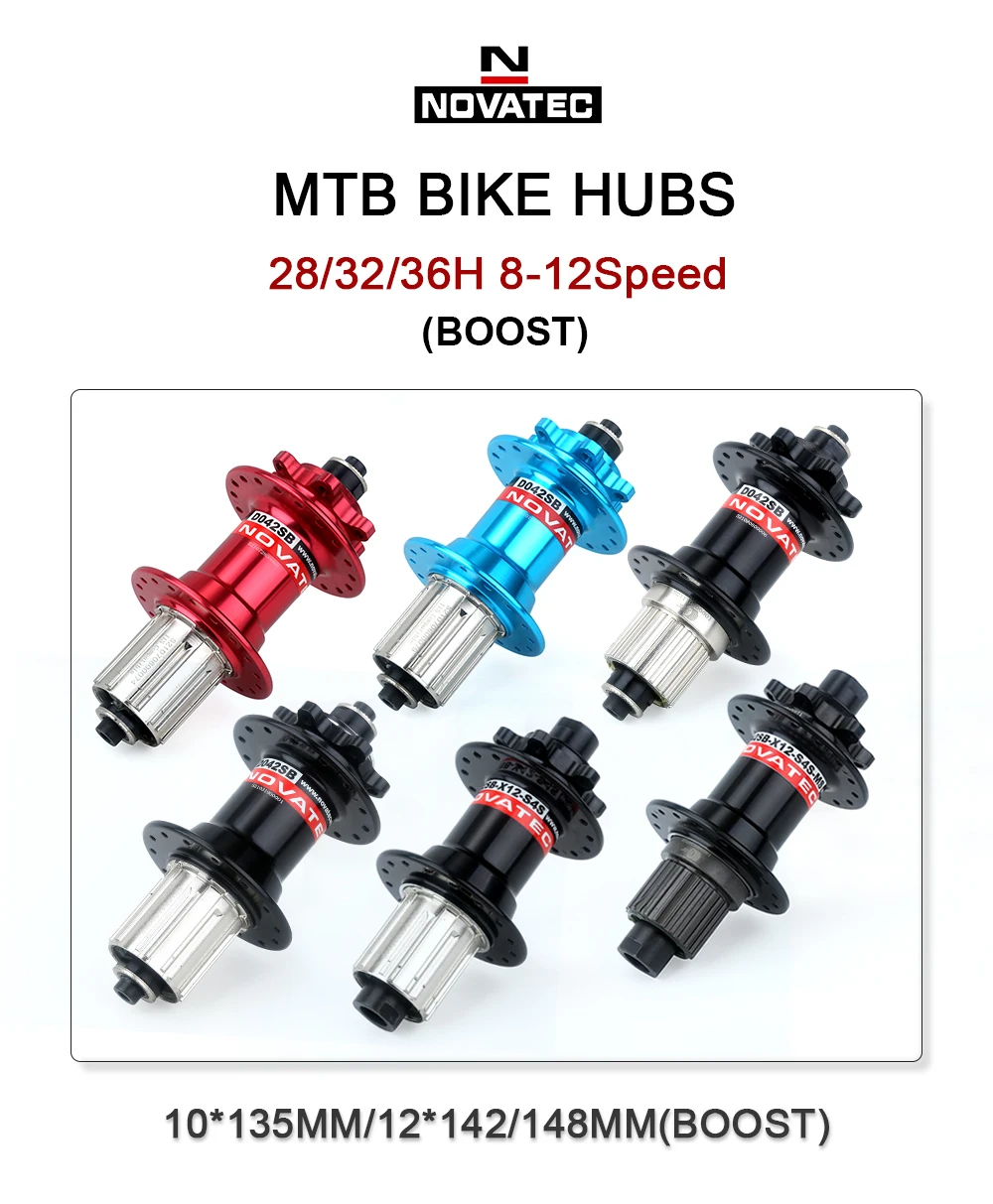 Novatec D442SB-B12 Boost 148 mm x 12 mm Steckachse 142 x 12 mm 32-Loch 6-Bolzen hinten XD Micro Spline-Nabe – Detail 1