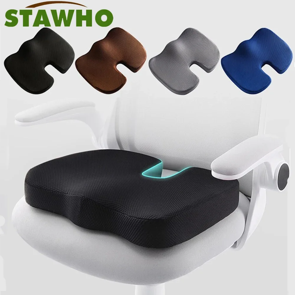 Seat Cushion Travel Coccyx Memory Foam U-Shaped Pillow for Chair Car Office Hip Support Massage Orthopedic