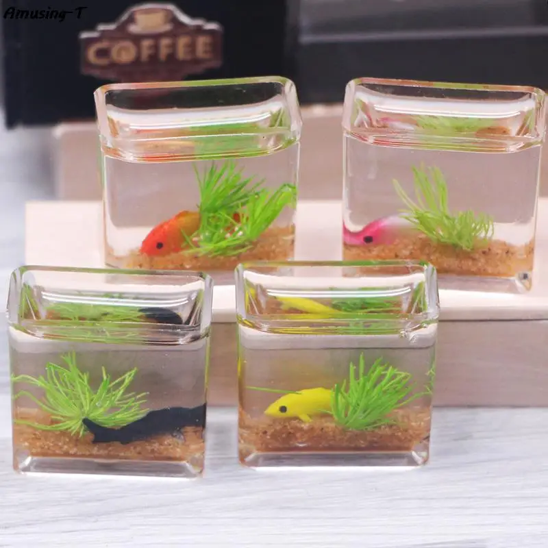 

1Pc 1:12 Dollhouse Miniature Fish Tank Simulation Aquarium Home Decor Toy Doll House Accessories