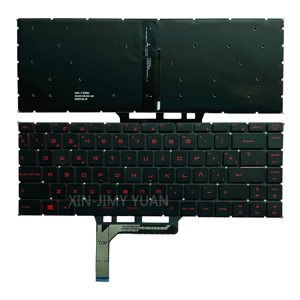 Teclado para portátil MSI P65 P65 Creator 9SE 9SF 9SG 8SD 8SE 8SF con retroiluminación