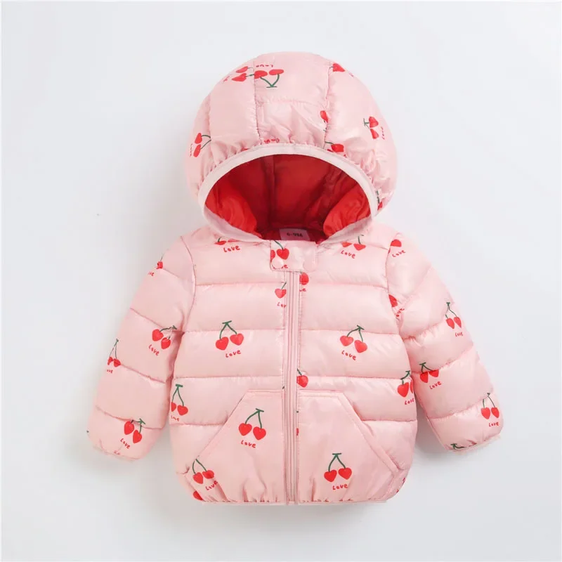 Cute Baby Girls Winter Clothes Kids Light Down Coats with Ear Hoodie Spring Girl Jacket Toddler Children Clothing for Boys Coat