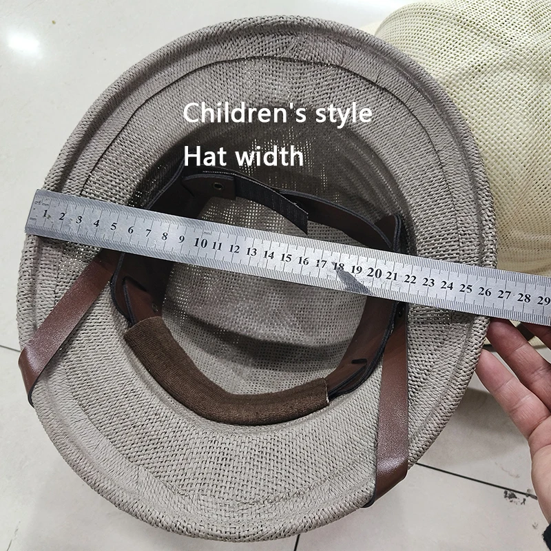 S645c3427f77842f2bb47bd3005594d8ae New Straw Helmet Pith Fedora Hats for Babies, Kids, Women, Men Vietnam War Army Sun Hat Dad Boater Bucket Hats Safari Jungle Miners Cap Mallzona