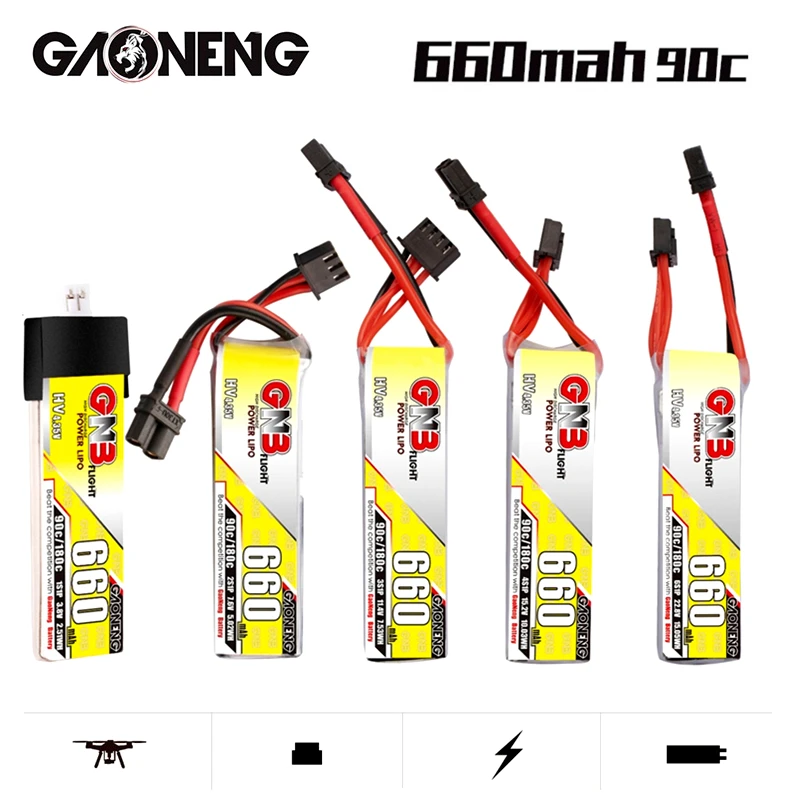 Фото 3 шт./комплект, литий-полимерные батареи 660 мАч для дрона Emax Tinyhawk King Kong Ldarc TINY7 №1