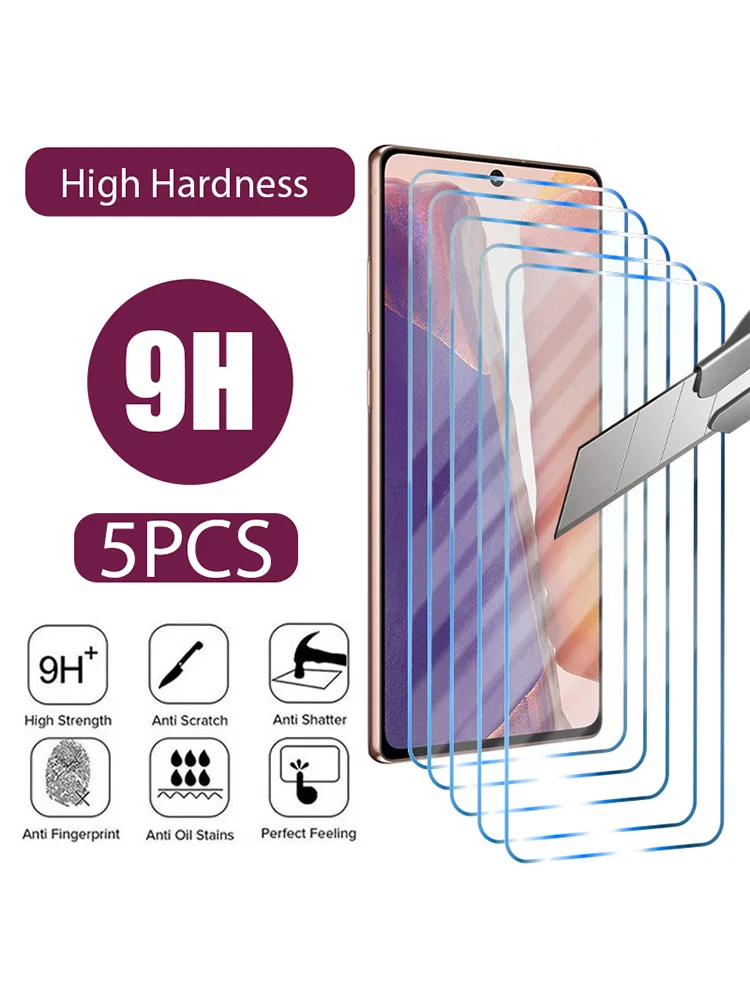 5PCS Tempered Glass for Samsung  A12 A51 A71 Screen Protector A53 A73 5G Scratch-resistant Smart Phone Protective Film